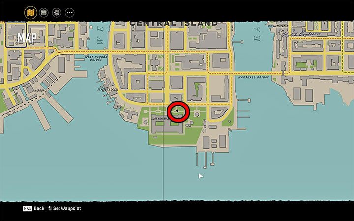 Magazyn możesz odnaleźć przed budynkiem galerii sztuki Lost Heaven Art Gallery w dzielnicy Central Island - Mafia Definitive Edition: Magazyny Black Mask - sekret, znajdźka - Mafia 1 Definitive Edition - poradnik, solucja