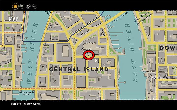 Magazyn leży na chodniku przed głównym wejściem do teatru Moultons City Theater z dzielnicy Central Island - Mafia Definitive Edition: Magazyny Black Mask - sekret, znajdźka - Mafia 1 Definitive Edition - poradnik, solucja