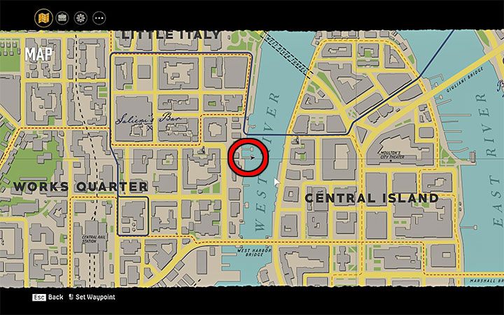 Magazyn leży na małym drewnianym molo znajdującym się we wschodniej części dzielnicy Works Quarter, na południe od mostu kolejowego - Mafia Definitive Edition: Magazyny Terror Tales - sekret, znajdźka - Mafia 1 Definitive Edition - poradnik, solucja