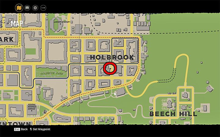 Magazyn jest wewnątrz pokazanej na obrazku 1 małej chatki z dzielnicy Holbrook - Mafia Definitive Edition: Magazyny Terror Tales - sekret, znajdźka - Mafia 1 Definitive Edition - poradnik, solucja