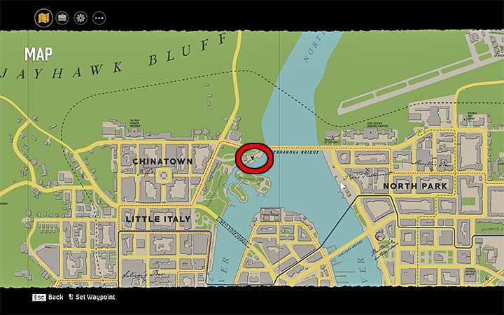 Komiks jest w sąsiedztwie mostu Terranova Bridge oraz parku Robinson Park - to północna część miasta Lost Heaven - Mafia Definitive Edition: Komiksy Gangsters Monthly - sekret, znajdźka - Mafia 1 Definitive Edition - poradnik, solucja