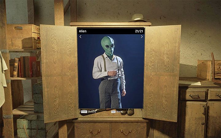 Alien - To przebranie z głową ufoludka, które jest nagrodą za ukończenie pobocznej misji Alien Infiltration, czyli tej dotyczącej ścigania latającego spodka po mieście - Mafia Definitive Edition: Zmiana wyglądu bohatera - czy jest możliwa? - Mafia 1 Definitive Edition - poradnik, solucja