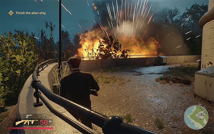 Ufo powinno rozbić się obok latarni morskiej i jest to równoznaczne z zaliczeniem misji - Mafia Definitive Edition: Alien Infiltration - solucja - Mafia 1 Definitive Edition - poradnik, solucja