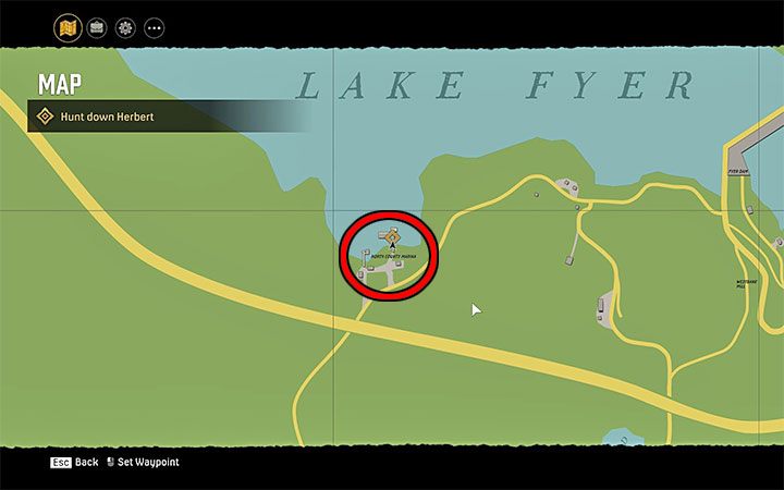 Pościg dobiegnie końca w lokacji North County Marina znajdującej się na północnym krańcu mapy świata, obok jeziora Lake Fyer - Mafia Definitive Edition: Curse of the Baskervilles - solucja - Mafia 1 Definitive Edition - poradnik, solucja