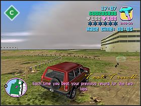 Na polu motokrosowym stroją zaparkowane dwa pojazdy: samochód oraz motor - Misje specjalne - Grand Theft Auto: Vice City - poradnik do gry