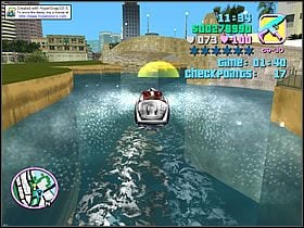 Uważaj szczególnie na wąskie przesmyki oraz patrz na mapę - Stunt Boat Challenge - Bonus Umberto Robina - Grand Theft Auto: Vice City - poradnik do gry