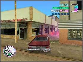 Jedź dalej, przed fabrykę i ustaw się w odpowiednim miejscu - Trojan Voodoo- Bonus Umberto Robina - Grand Theft Auto: Vice City - poradnik do gry