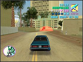 Jednak jeśli już na początku wyrobisz sobie przewagę (opcja optymistyczna) i uda Ci się ja utrzymać, wszystko powinno zakończyć się dobrze - The Driver - Asset The Malibu - Grand Theft Auto: Vice City - poradnik do gry