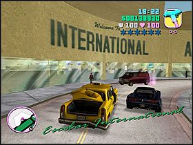 Jeśli Ci się uda, zabierz go we wskazane miejsce przed terminalem lotniska - V.I.P. - Asset Kaufman Cabs - Grand Theft Auto: Vice City - poradnik do gry