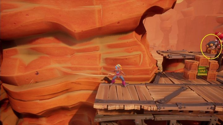 Na górze zobaczysz punkt zapisu chroniony przez przeciwnika z granatami - Crash 4: Gaz do dechy solucja, opis przejścia - Crash Bandicoot 4 - poradnik, solucja