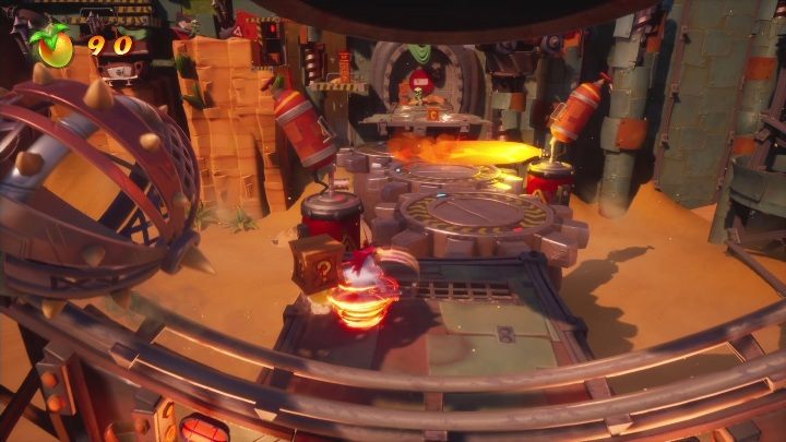 Na całym tym poziomie prześladować Cię będzie ogień - Crash 4: Zgniatarka solucja, opis przejścia - Crash Bandicoot 4 - poradnik, solucja