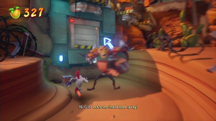Kolejny przeciwnik znajduje się zaraz za zjazdem - Crash 4: Zgniatarka solucja, opis przejścia - Crash Bandicoot 4 - poradnik, solucja