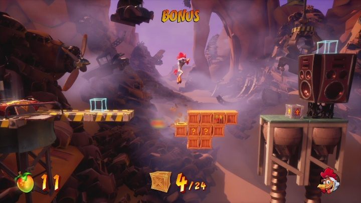 Na tym bonusowym poziomie możesz zdobyć 24 skrzynie - Crash 4: Zgniatarka solucja, opis przejścia - Crash Bandicoot 4 - poradnik, solucja