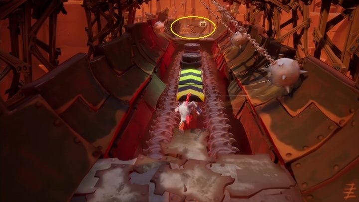 Taśmę znajdziesz za drugim punktem zapisu, gdy miniesz metalowe kule - Crash 4: W drogę! solucja, opis przejścia - Crash Bandicoot 4 - poradnik, solucja