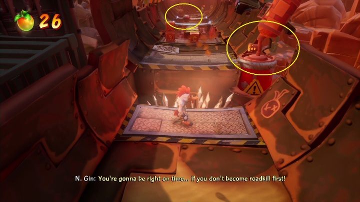 Idąc dalej natrafisz na ogień oraz metalowe kule - Crash 4: W drogę! solucja, opis przejścia - Crash Bandicoot 4 - poradnik, solucja