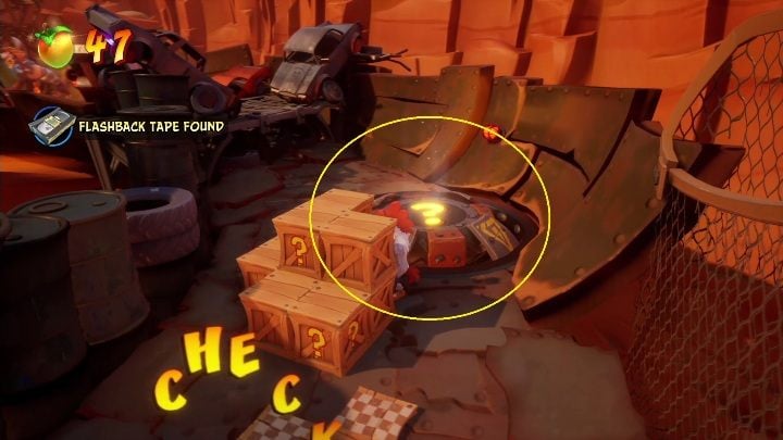 Zaraz za platformami z kulami znajduje się taśma oraz wejście na ukryty poziom - Crash 4: W drogę! solucja, opis przejścia - Crash Bandicoot 4 - poradnik, solucja