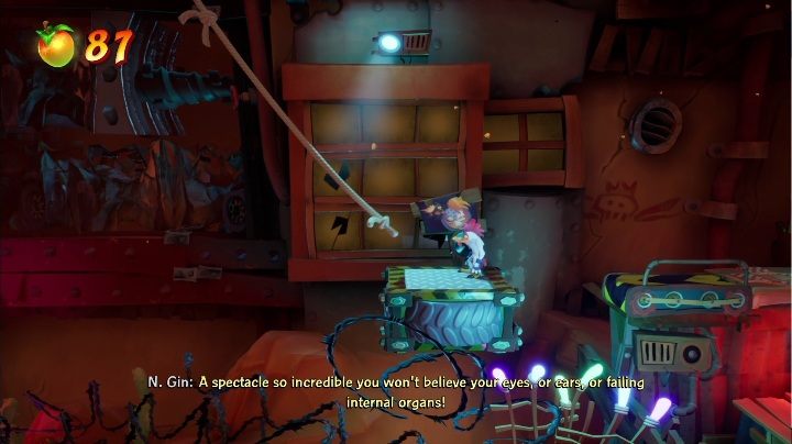 Szybki skok na linę, a następnie wspinanie się po platformach zaprowadzi Cię do kolejnego punktu zapisu - Crash 4: W drogę! solucja, opis przejścia - Crash Bandicoot 4 - poradnik, solucja