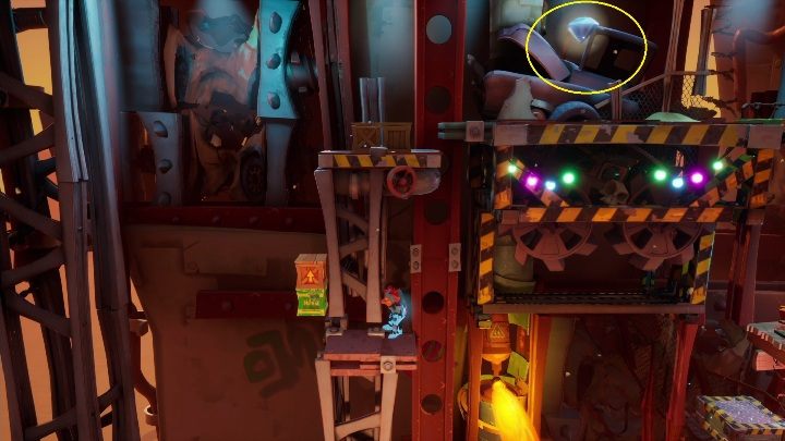 Następnie prześliźnij się pod skrzynią z Nitro, wskocz na górę i pobiegnij po diament - Crash 4: W drogę! solucja, opis przejścia - Crash Bandicoot 4 - poradnik, solucja