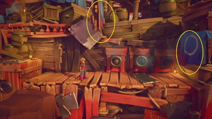 Kolejne wejście po ścianie, tym razem musisz jednak unikać również armat, które mogą wystrzelić prosto w twojego bohatera - Crash 4: Hak, linka i kotwica - solucja, opis przejścia - Crash Bandicoot 4 - poradnik, solucja