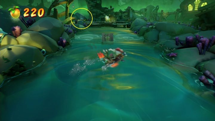 Wejście na sekretny poziom znajdziesz po pierwszym przejedzie łódką - Crash 4: Jetboard - solucja, opis przejścia - Crash Bandicoot 4 - poradnik, solucja