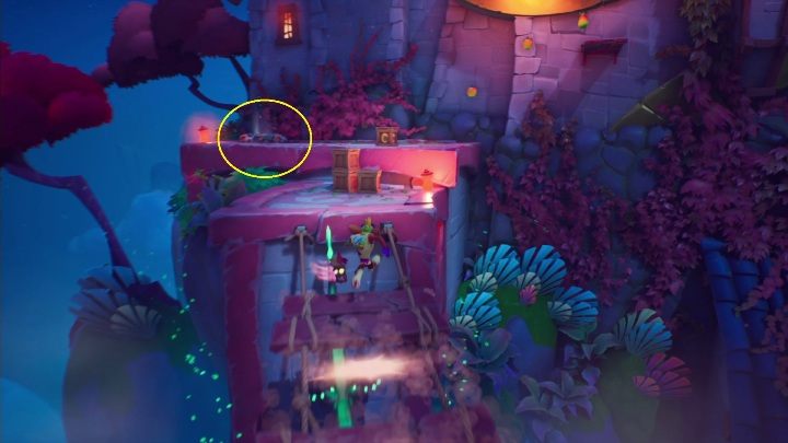 Wejście na sekretny poziom znajdziesz zaraz za zniszczonym mostem, obok punktu zapisu - Crash 4: Na spokojnie - solucja, opis przejścia - Crash Bandicoot 4 - poradnik, solucja