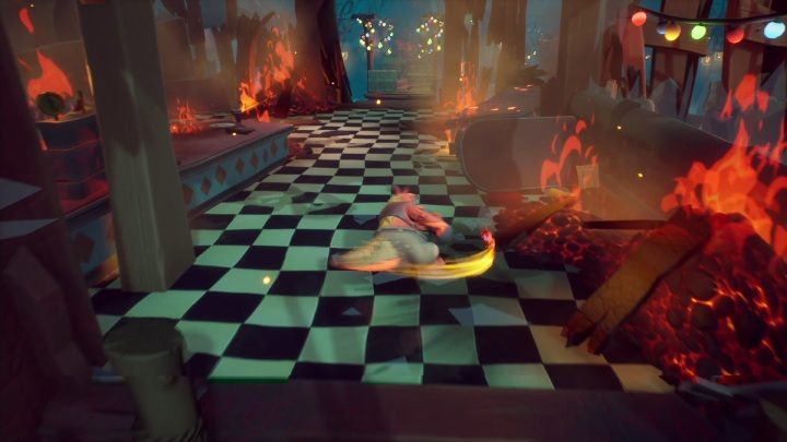 Ukryty diament znajdziesz po prawej stronie od spalonej knajpki - Crash 4: Domowa kuchnia - solucja, opis przejścia - Crash Bandicoot 4 - poradnik, solucja