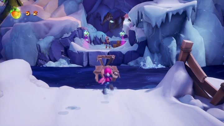 Musisz przedostać się na drugą część mapy po niepewnych platformach - Crash 4: Polarny rajd - solucja, opis przejścia - Crash Bandicoot 4 - poradnik, solucja