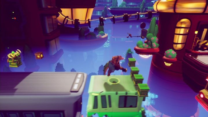 To jedna z trudniejszych sekwencji, musisz skakać po samochodach tak, aby dostać się na ostatnią platformę - Crash 4: Godzina szczytu - solucja, opis przejścia - Crash Bandicoot 4 - poradnik, solucja