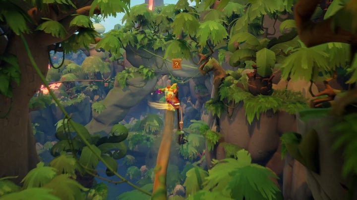Gdy miniesz pnącza czeka Cię długa sekwencja zjazdu po gałęzi - Crash 4: Skok do przeszłości - solucja, opis przejścia - Crash Bandicoot 4 - poradnik, solucja