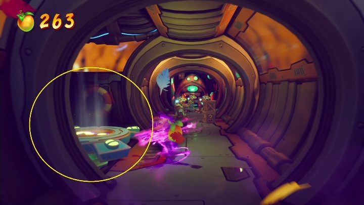 Sekretny poziom znajdziesz po lewej stronie, zaraz po zdobyciu fioletowej maski - Crash 4: Pasażer na gapę - solucja, opis przejścia - Crash Bandicoot 4 - poradnik, solucja