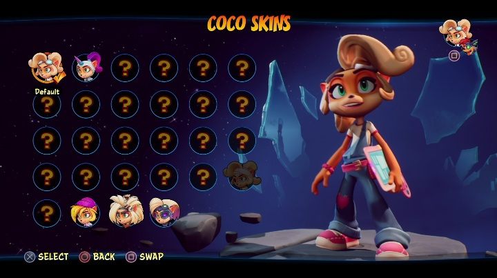 Sposób odblokowania: dostępna od początku gry - Crash 4: Coco - skórki, jak odblokować - Crash Bandicoot 4 - poradnik, solucja