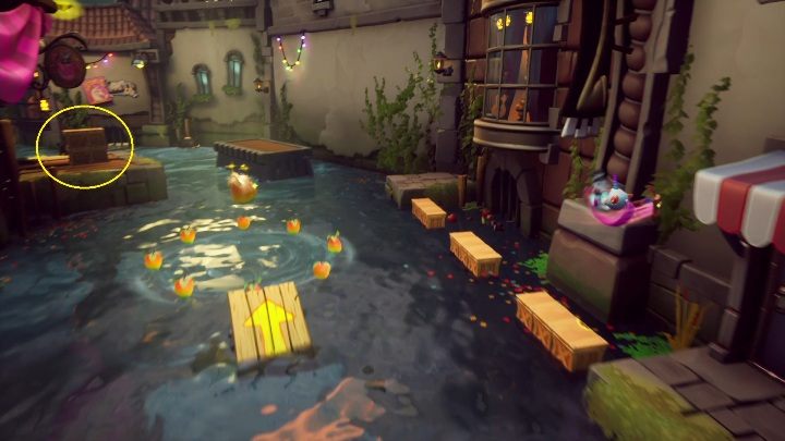 Twoim kolejnym zadaniem jest przeskoczenie na platformę, znajdującą się po lewej stronie terenu - Crash 4: Żółty klejnot - gdzie znaleźć, lokalizacja diamentu - Crash Bandicoot 4 - poradnik, solucja