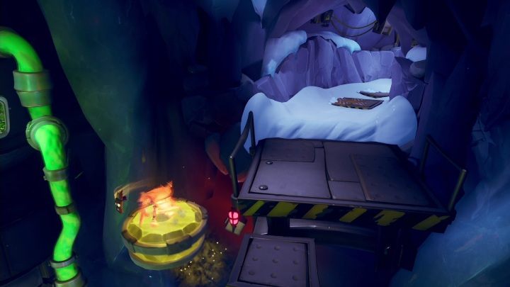 Ukryty teren, który odblokuje się tylko jeśli masz żółty klejnot znajdziesz na poziomie - Polarny Rajd - Crash 4: Żółty klejnot - gdzie znaleźć, lokalizacja diamentu - Crash Bandicoot 4 - poradnik, solucja