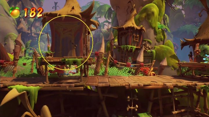 Na mapie Niegrzeczna pobudka ukryty diament znajdziesz w drewnianym domku - Crash 4: Diamenty - gdzie znaleźć, lokalizacja - Crash Bandicoot 4 - poradnik, solucja