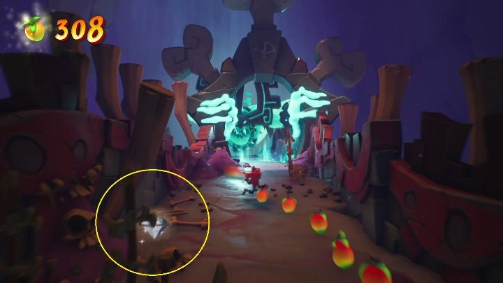 Na mapie Szczyt Obłędu ukryty diament znajdziesz na drugiej części lokacji - Crash 4: Diamenty - gdzie znaleźć, lokalizacja - Crash Bandicoot 4 - poradnik, solucja