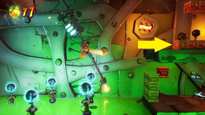 Kolejne etap z poruszaniem się po wiszącej żarówce - Crash 4: Sekretny etap - jak odblokować? - Crash Bandicoot 4 - poradnik, solucja