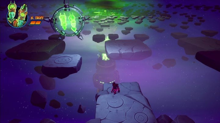 Twoim zadaniem jest przeskoczenie przez kamienne platformy - Crash 4: N. Tropy - boss, jak pokonać - Crash Bandicoot 4 - poradnik, solucja