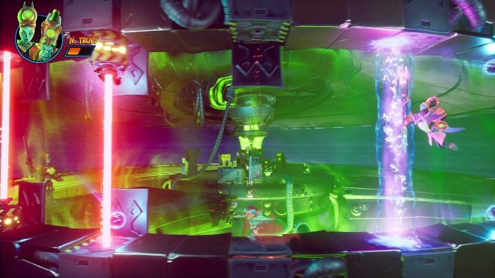 Pamiętaj, aby zmieniać swoją pozycję - Crash 4: N. Tropy - boss, jak pokonać - Crash Bandicoot 4 - poradnik, solucja