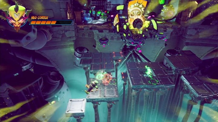 Gdy zniszczysz wszystkie platformy Twoim oczom ukaże się przeciwnik - Crash 4: Neo Cortex, finałowa walka - jak pokonać? - Crash Bandicoot 4 - poradnik, solucja
