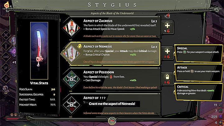 Najważniejszym zastosowaniem dla krwi tytanów jest zużywanie jej do odblokowywania oraz ulepszania aspektów broni, czyli różnego rodzaju bonusów do statystyk, które mogą gwarantować np - Hades: Nagrody za zabijanie bossów - Hades - poradnik do gry