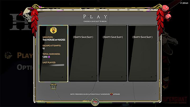 Każdy powrót do Domu Hadesa jest zaliczany w statystykach jest jako nowa próba ucieczki - Hades: Dom Hadesa - Hades - poradnik do gry