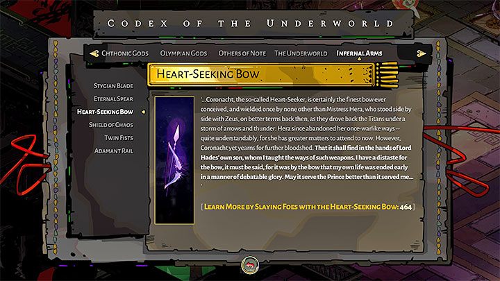 Łuk Poszukujący Serc to broń dystansowa powiązana z postacią bogini Hery - Hades: Łuk Poszukujący Serc (Heart-Seeking Bow) - Hades - poradnik do gry
