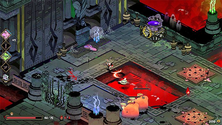 Tarczą możecie alternatywnie rzucać (przycisk specjalnego ataku) i jest to doskonały sposób jeśli chcecie szybko osłabić bardziej oddalonych przeciwników i nie macie czasu na załadowanie szarży - Hades: Tarcza Chaosu (Shield of Chaos) - Hades - poradnik do gry