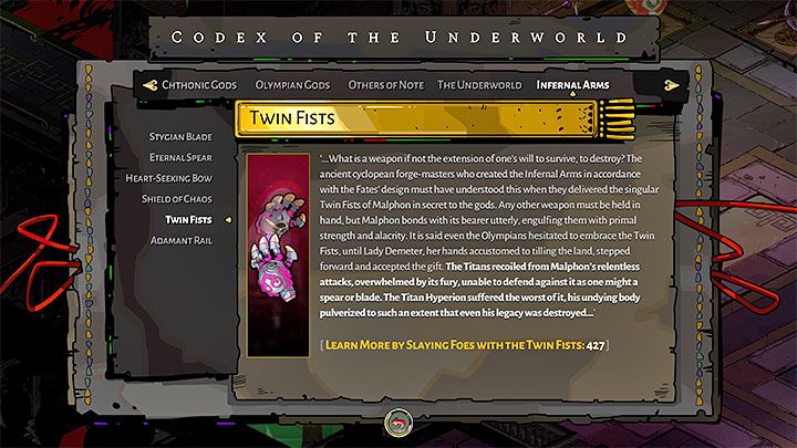 Bliźniacze Pięści możecie potraktować jako nakładki na dłonie bohatera przypominające trochę rękawice bokserskie - Hades: Bliźniacze Pięści (Twin Fists) - Hades - poradnik do gry
