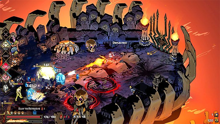 W Asfodel do podróżowania do kolejnych komnat wykorzystywane są pływające platformy, przy czym ogólne założenia są takie same - musicie pokonać przeciwników (jeśli są w danym obszarze) oraz zdecydować się na wybór wyjścia na bazie symboli - Hades: Asfodel - Hades - poradnik do gry