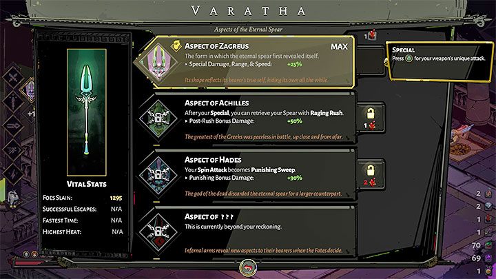 W późniejszej fazie gry odblokowywana jest też mechanika aspektów - Hades: Lista broni - Hades - poradnik do gry