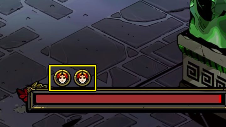 Liczba dostępnych odrodzeń jest wyświetlana nad paskiem zdrowia - Hades: Jak rzadziej ginąć? - Hades - poradnik do gry