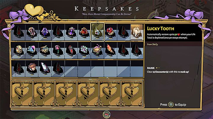 W nagrodę odblokujecie upominek powiązany z Kostkiem - Szczęśliwy ząb (Lucky Tooth) - Hades: Jak rzadziej ginąć? - Hades - poradnik do gry