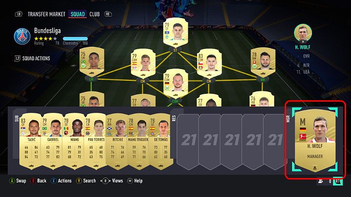 Drużyna przedstawiona na powyższym obrazku została zbudowana z zawodników grających w niemieckiej Bundeslidze - FUT 21: Pełne zgranie - jak osiągnąć? - FIFA 21 - poradnik do gry