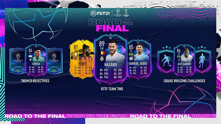 W drugiej drużynie Droga do finału (RTTF) można wyróżnić wielu znanych zawodników jak Eden Hazard, Gabriel Jesus, Kalidou Koulibaly czy Kessié - FUT 21: Droga do finału/Road to the Final - 2 drużyna - FIFA 21 - poradnik do gry